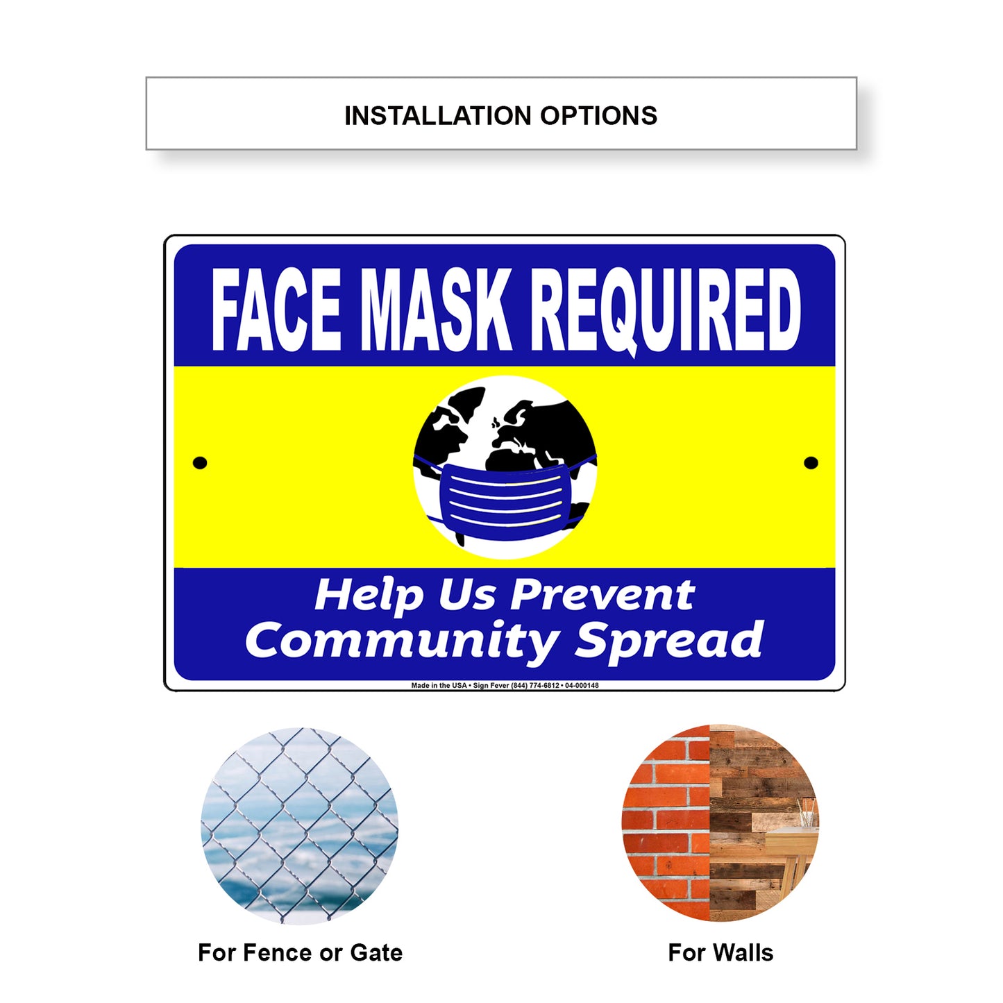 Face Mask Required Help Us Prevent Community Spread Sign