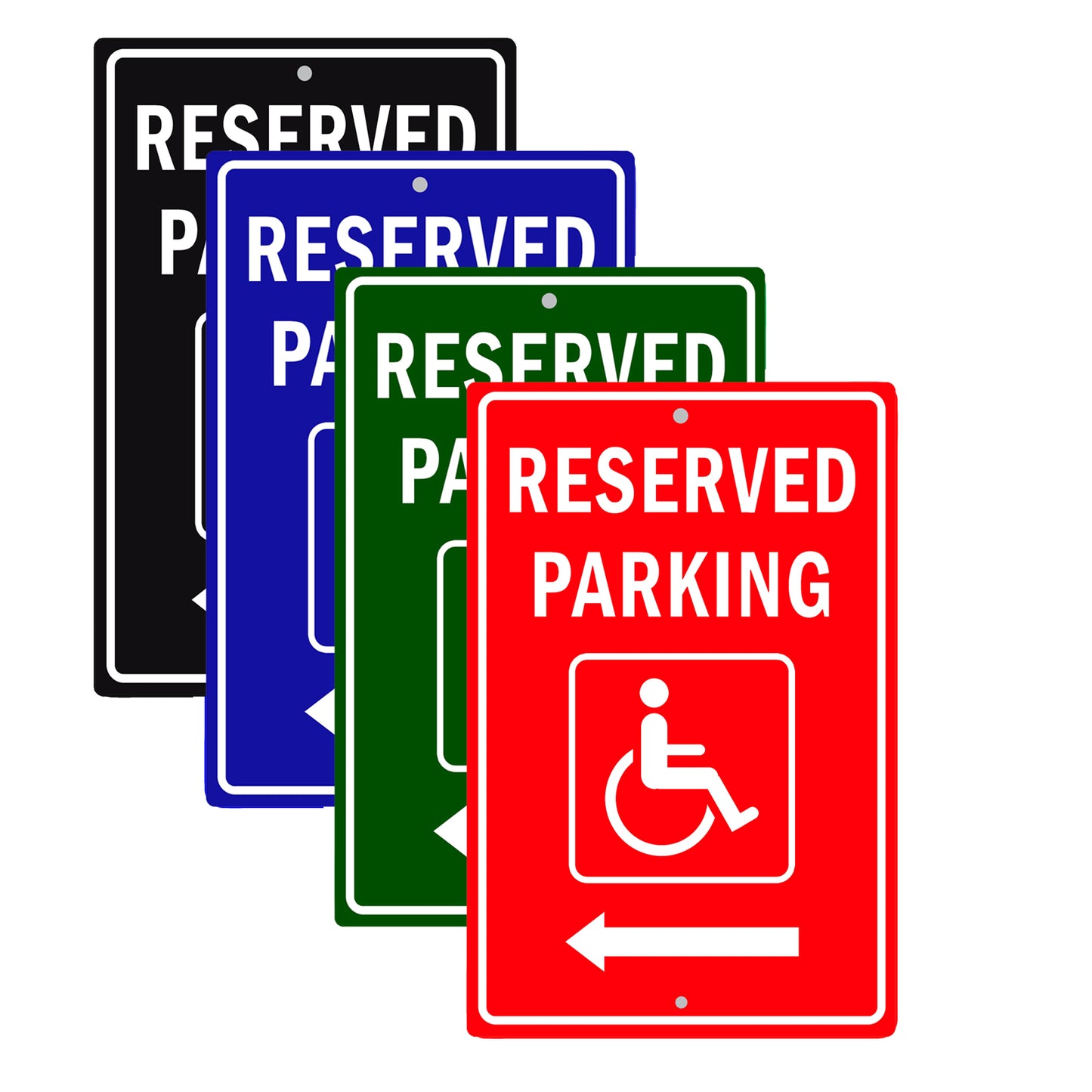 Reserved Parking For Disabled Left Arrow Sign
