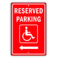 Reserved Parking For Disabled Left Arrow Sign