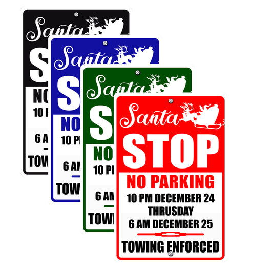 Santa Stop No Parking Sign
