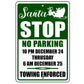 Santa Stop No Parking Sign