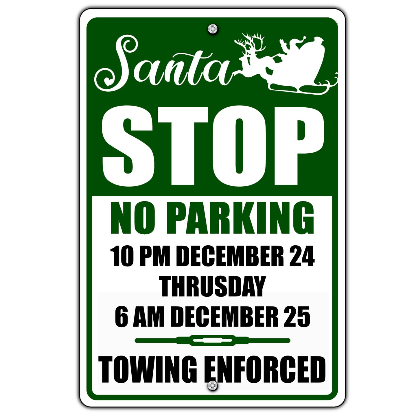 Santa Stop No Parking Sign