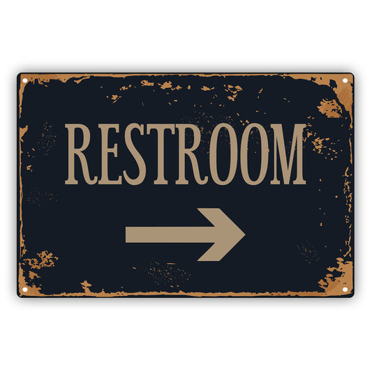 Restroom Right Side Vintage Retro Decor Wall Shop Man Cave Bar Aluminum Metal Novelty Sign Plate