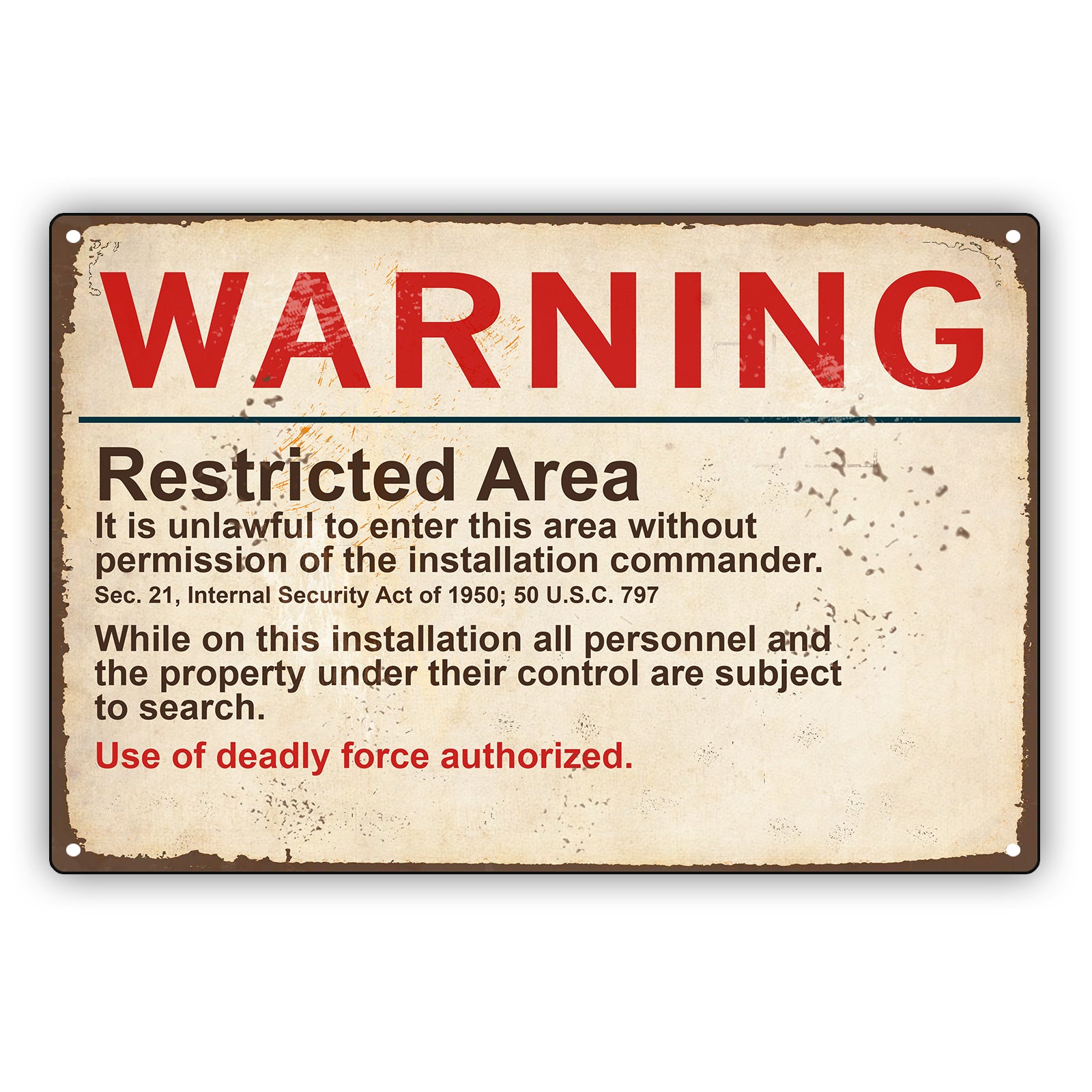 The Ristricted Section Library Signs Warning Ristricted Area | Vintage Metal Sign – Sign Fever