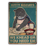 Kitty Biscuits Cat Aluminum Vintage Sign