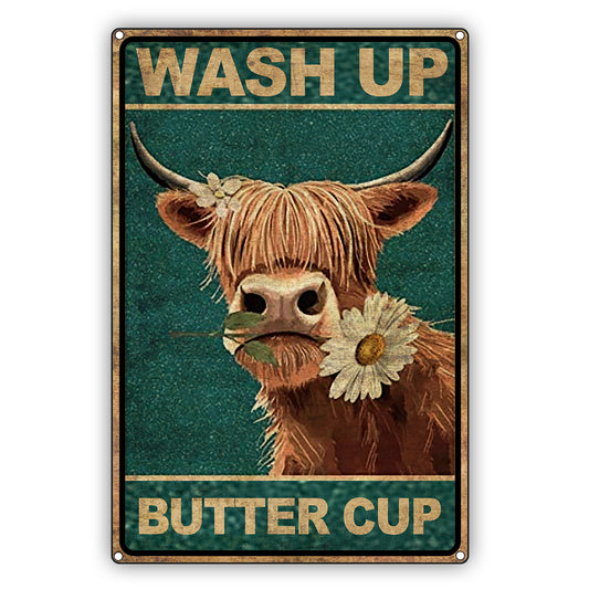 Wash Up Butter Cup Vintage Sign