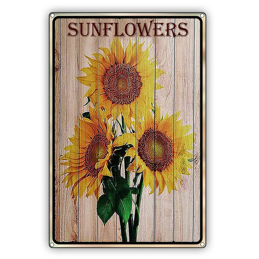 Sunflower Graphic Aluminum  Vintage Sign
