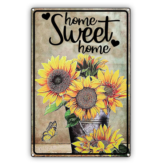 Home Sweet Home Sun Flower Graphic Vintage Sign