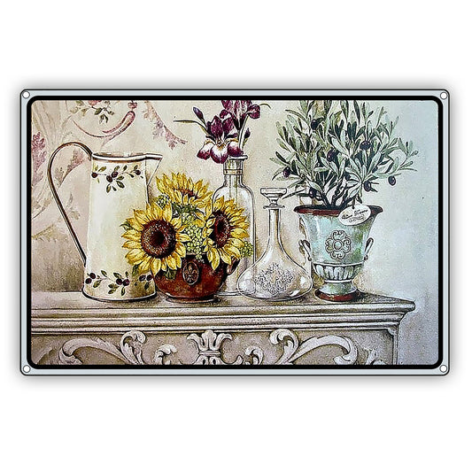 Decorative Sunflower Graphic Vintage Sign