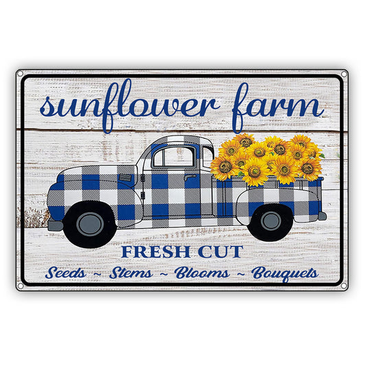 Sunflower Farm Fresh Cuts Seeds, Stems, Blooms, Bouquets  Sunflower Graphic Vintage Sign