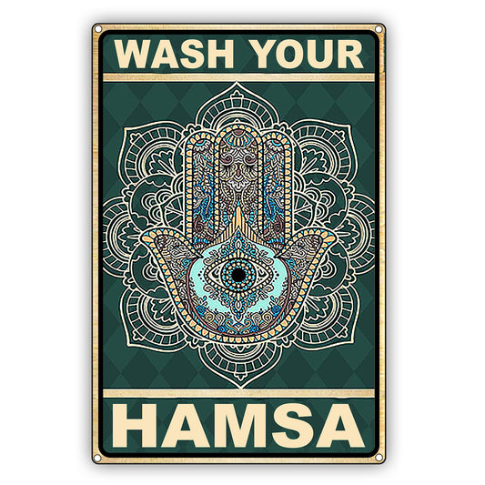 Wash Your Hamsa Vintage Sign