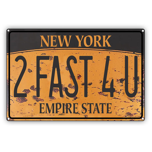 New York 2 Fast 4U Empire State Vintage Decor Sign