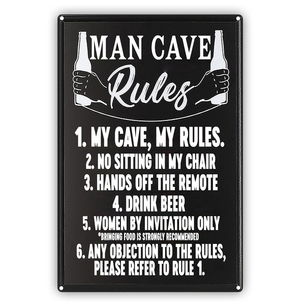 Man Cave Rules Vintage Décor Sign