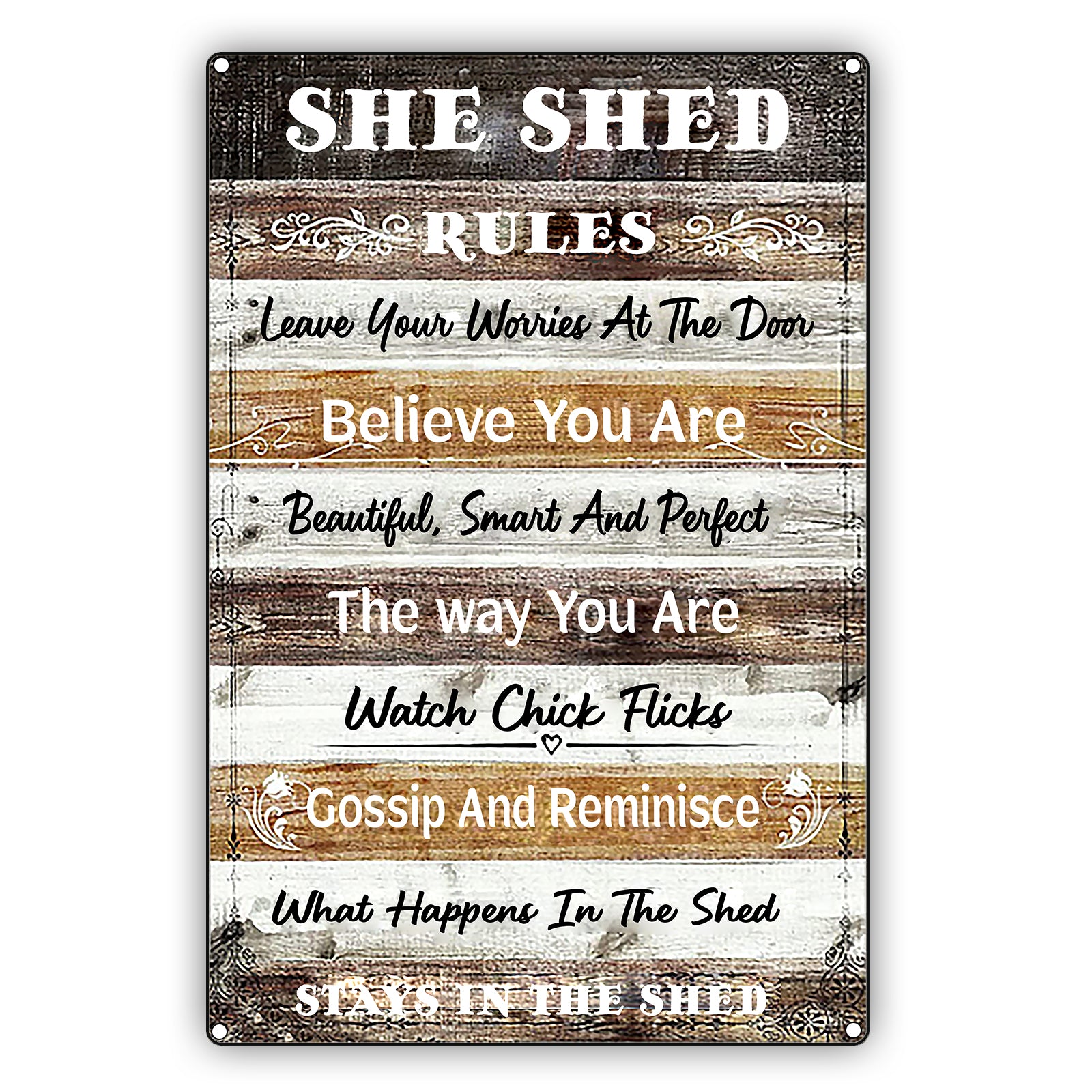 She Shed Rules Vintage Décor Sign – Sign Fever