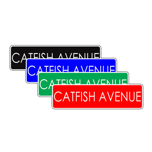 Catfish Avenue Road Aluminum Metal Novelty Street Plate Sign Wall Gift Decor