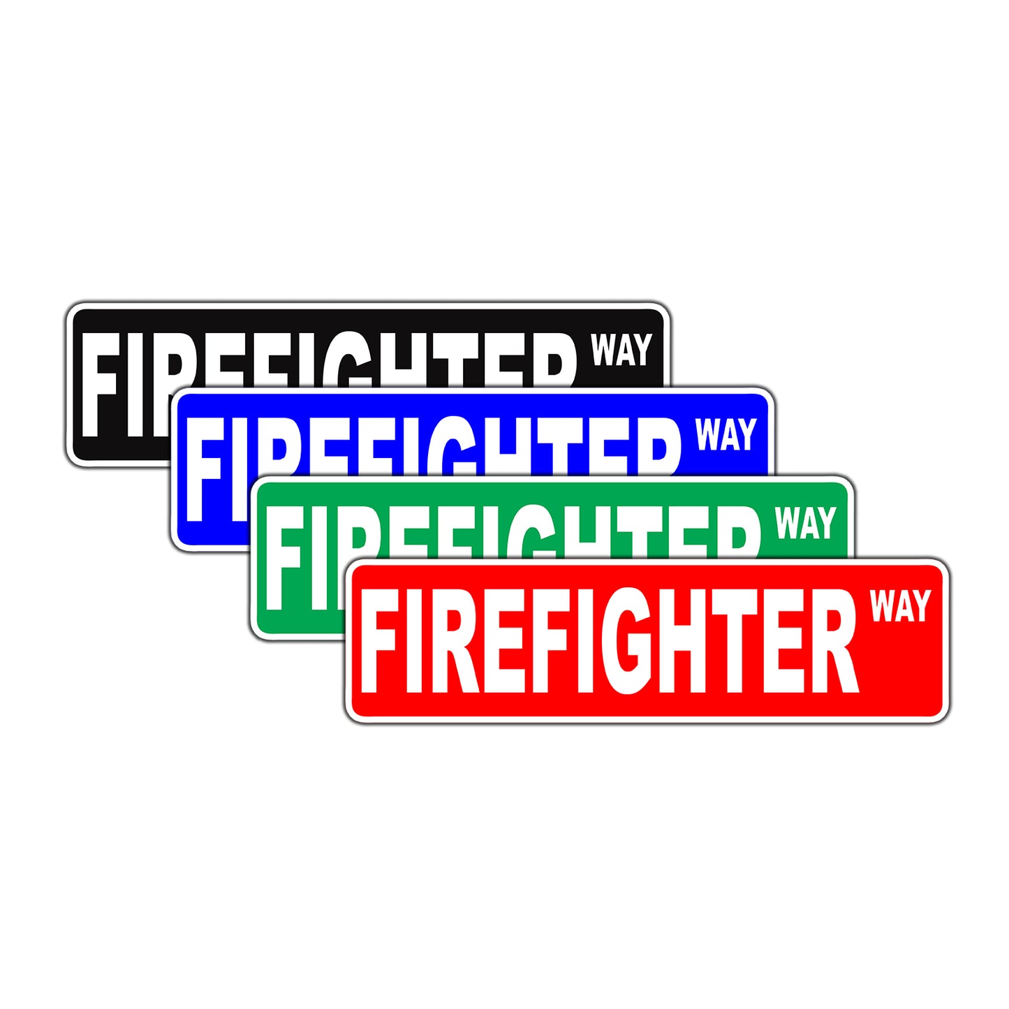 Firefighter Appreciation Way Road Aluminum Metal Novelty Street Plate Sign Wall Gift Decor