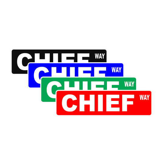 Chief Way Road Aluminum Metal Novelty Street Plate Sign Wall Gift Decor