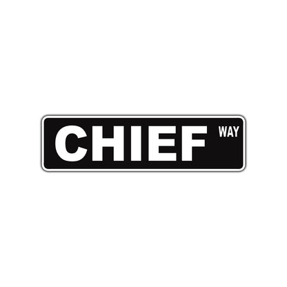 Chief Way Road Aluminum Metal Novelty Street Plate Sign Wall Gift Decor
