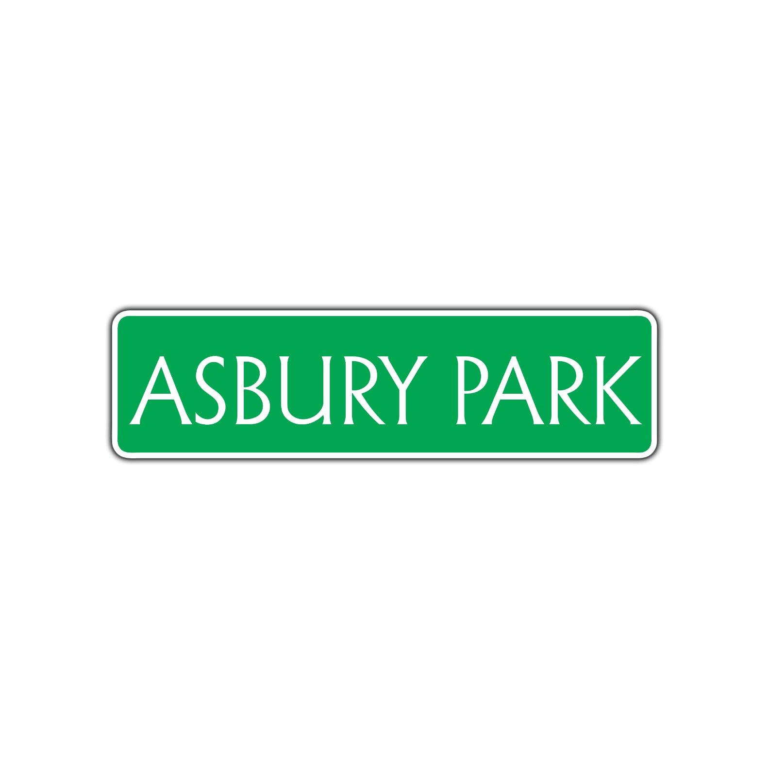 Asbury Park New Jersey Road Aluminum Metal Novelty Street Plate Sign Wall Gift Decor