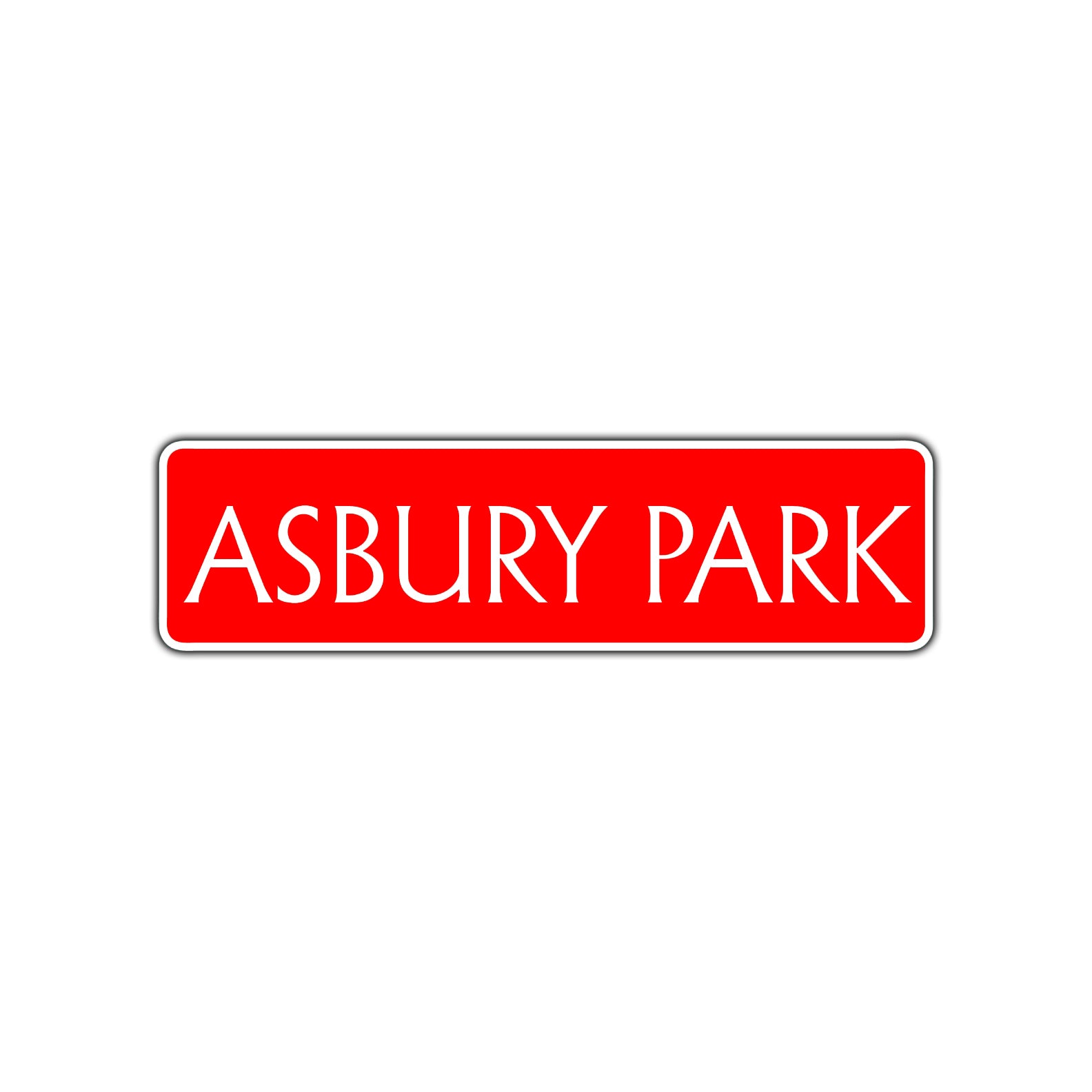 Asbury Park New Jersey Road Aluminum Metal Novelty Street Plate Sign Wall Gift Decor