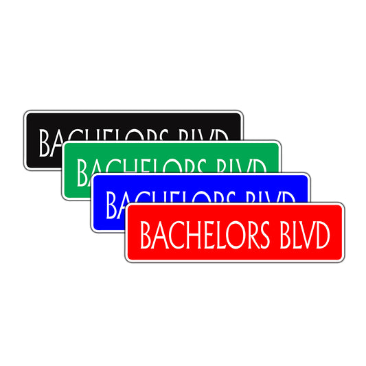Bachelors Boulevard Road Aluminum Metal Novelty Street Plate Sign Wall Gift Decor