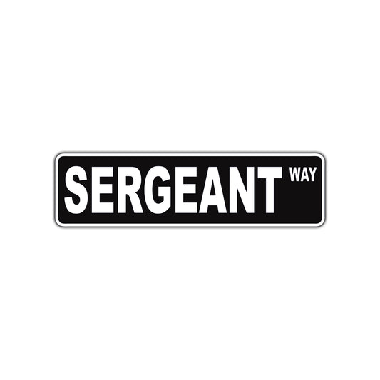 Sergeant Way Military Road Aluminum Metal Novelty Street Plate Sign Wall Gift Decor