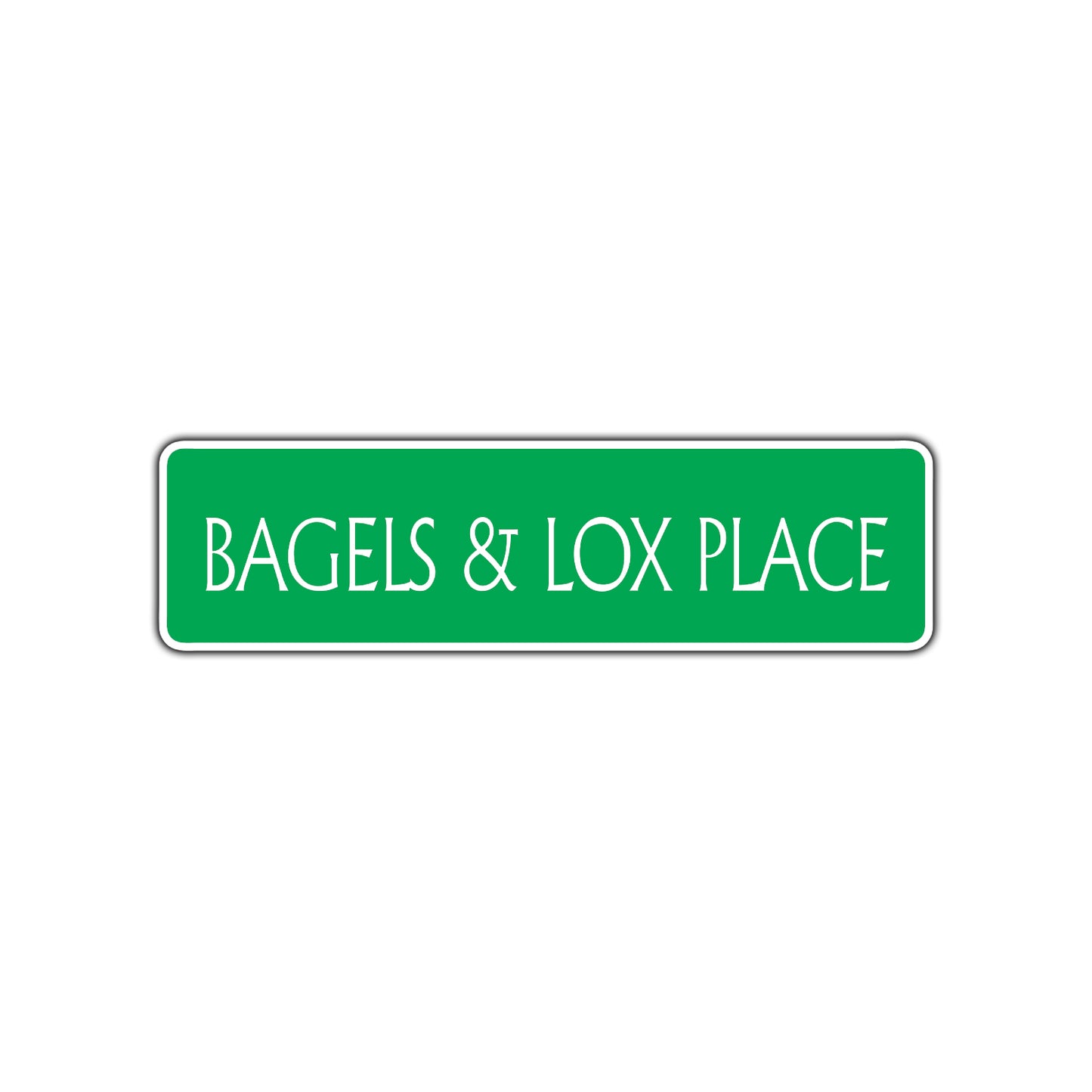 Bagels and Lox Place Road Aluminum Metal Novelty Street Plate Sign Wall Gift Decor