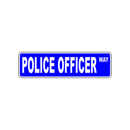 Police Officer Way Road Aluminum Metal Novelty Street Plate Sign Wall Gift Decor