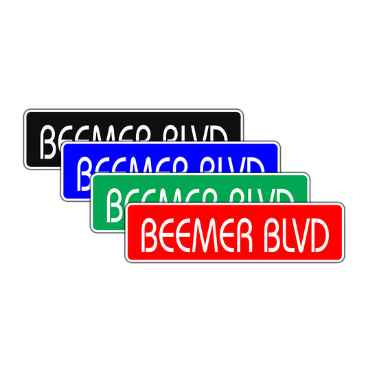 Beemer Boulevard Road Aluminum Metal Novelty Street Plate Sign Wall Gift Decor
