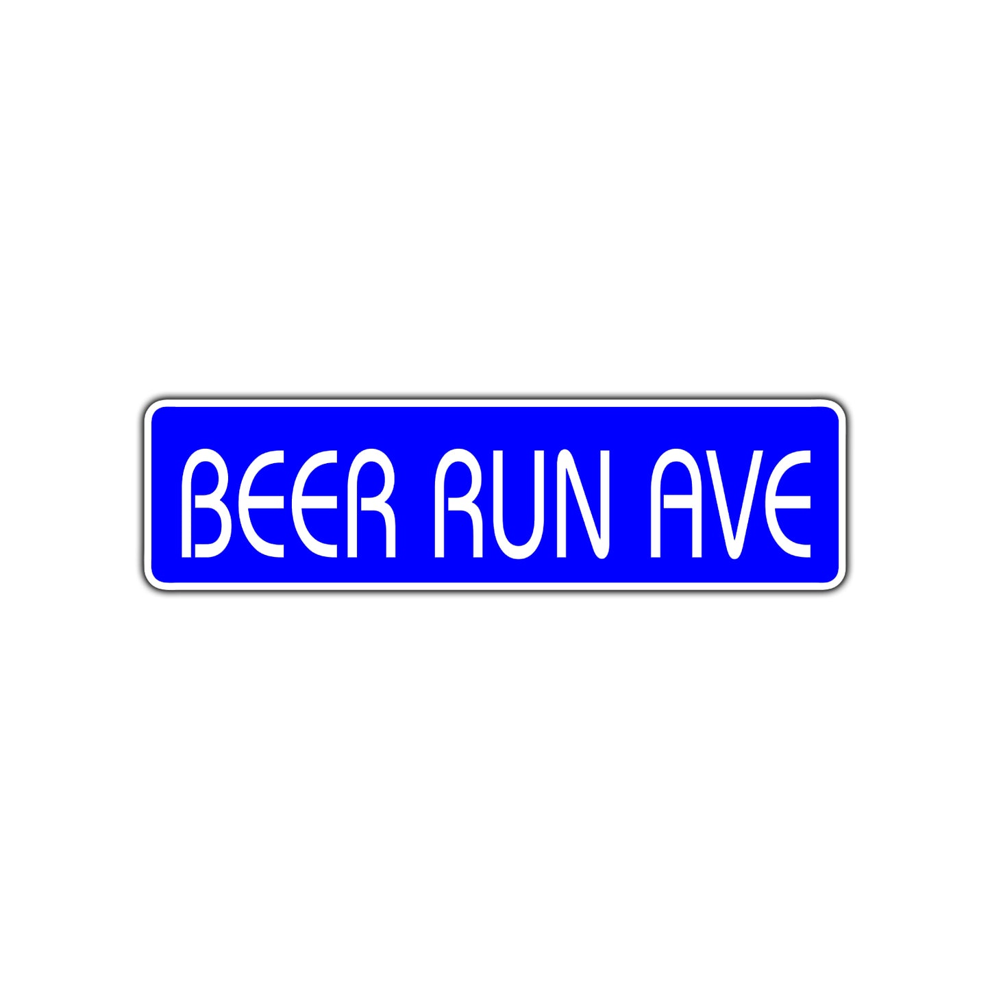 Beer Run Avenue Road Aluminum Metal Novelty Street Plate Sign Wall Gift Decor