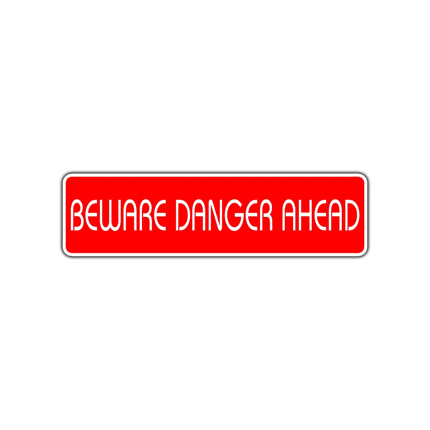 Beware Danger Ahead Road Aluminum Metal Novelty Street Plate Sign Wall Gift Decor