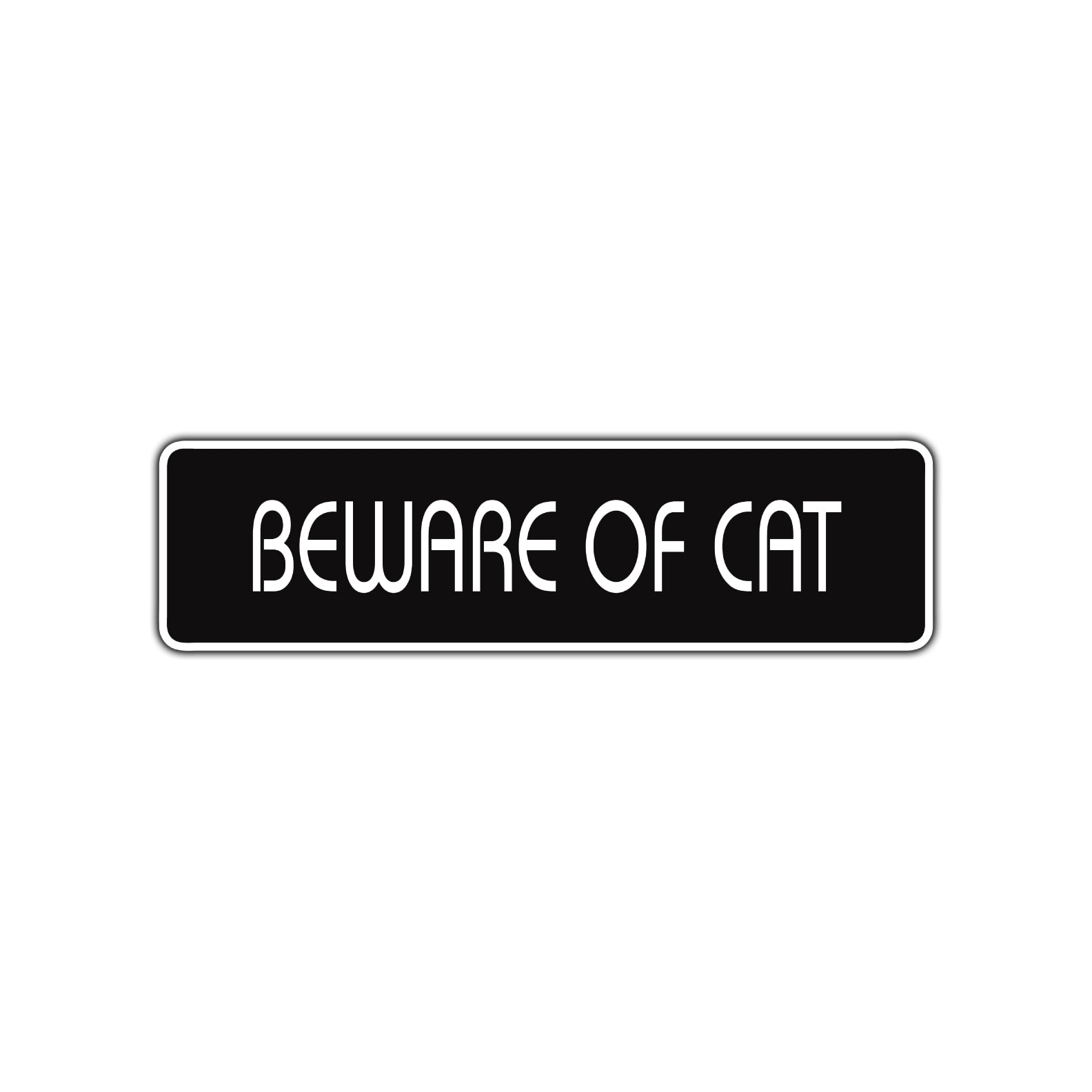 Beware of Cat Road Aluminum Metal Novelty Street Plate Sign Wall Gift Decor