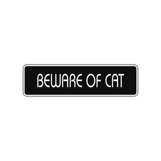 Beware of Cat Road Aluminum Metal Novelty Street Plate Sign Wall Gift Decor