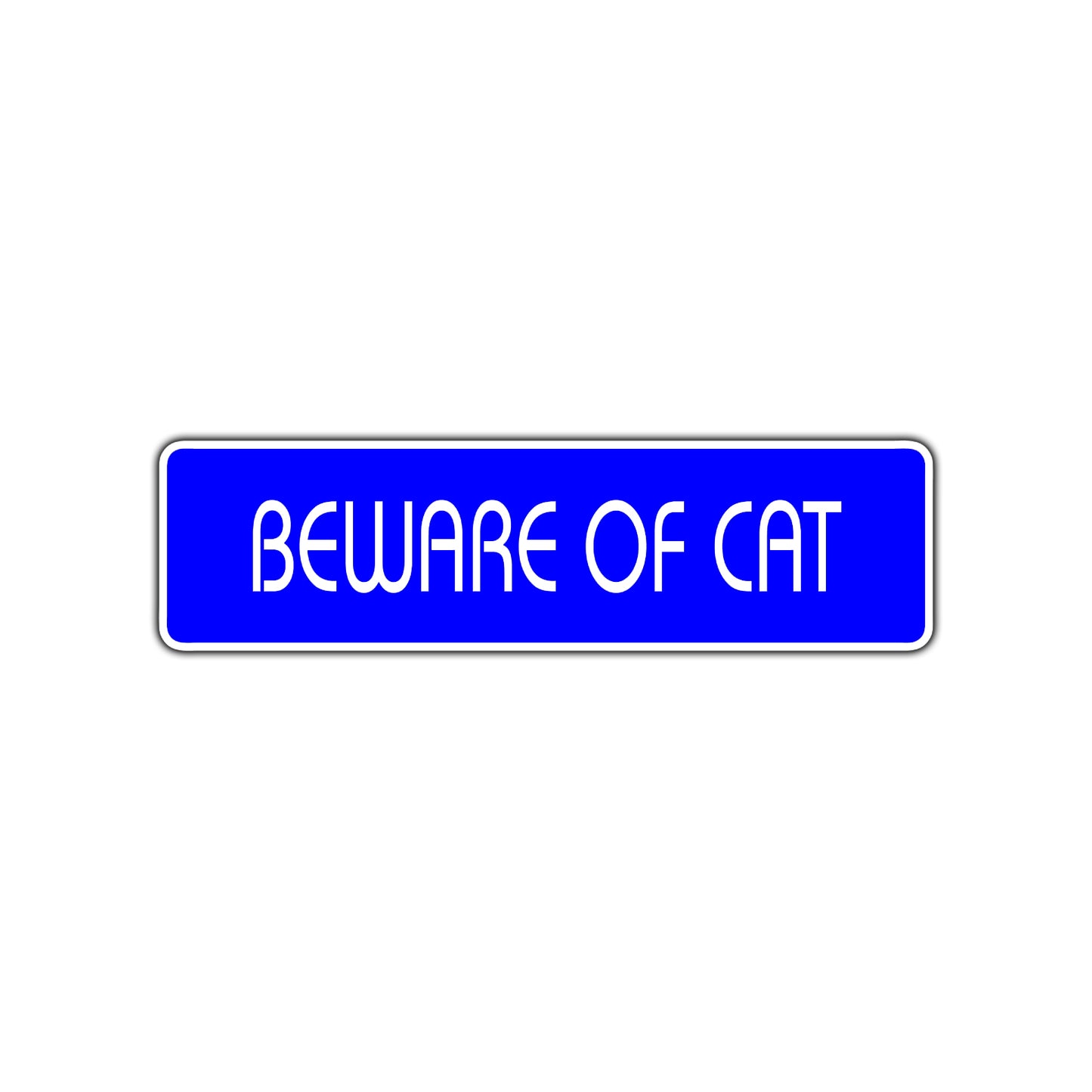 Beware of Cat Road Aluminum Metal Novelty Street Plate Sign Wall Gift Decor