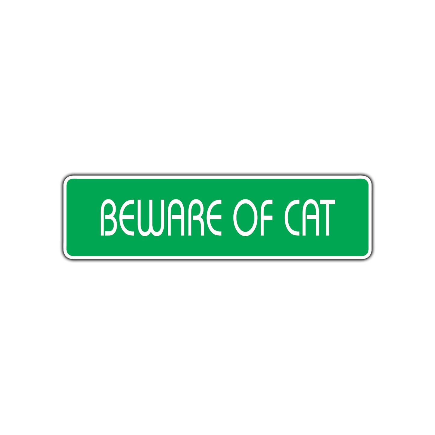Beware of Cat Road Aluminum Metal Novelty Street Plate Sign Wall Gift Decor