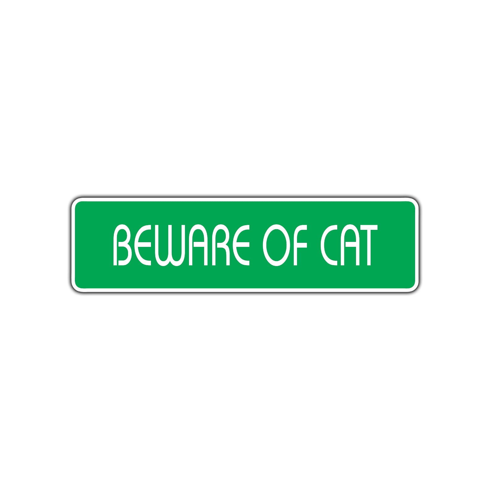 Beware of Cat Road Aluminum Metal Novelty Street Plate Sign Wall Gift Decor