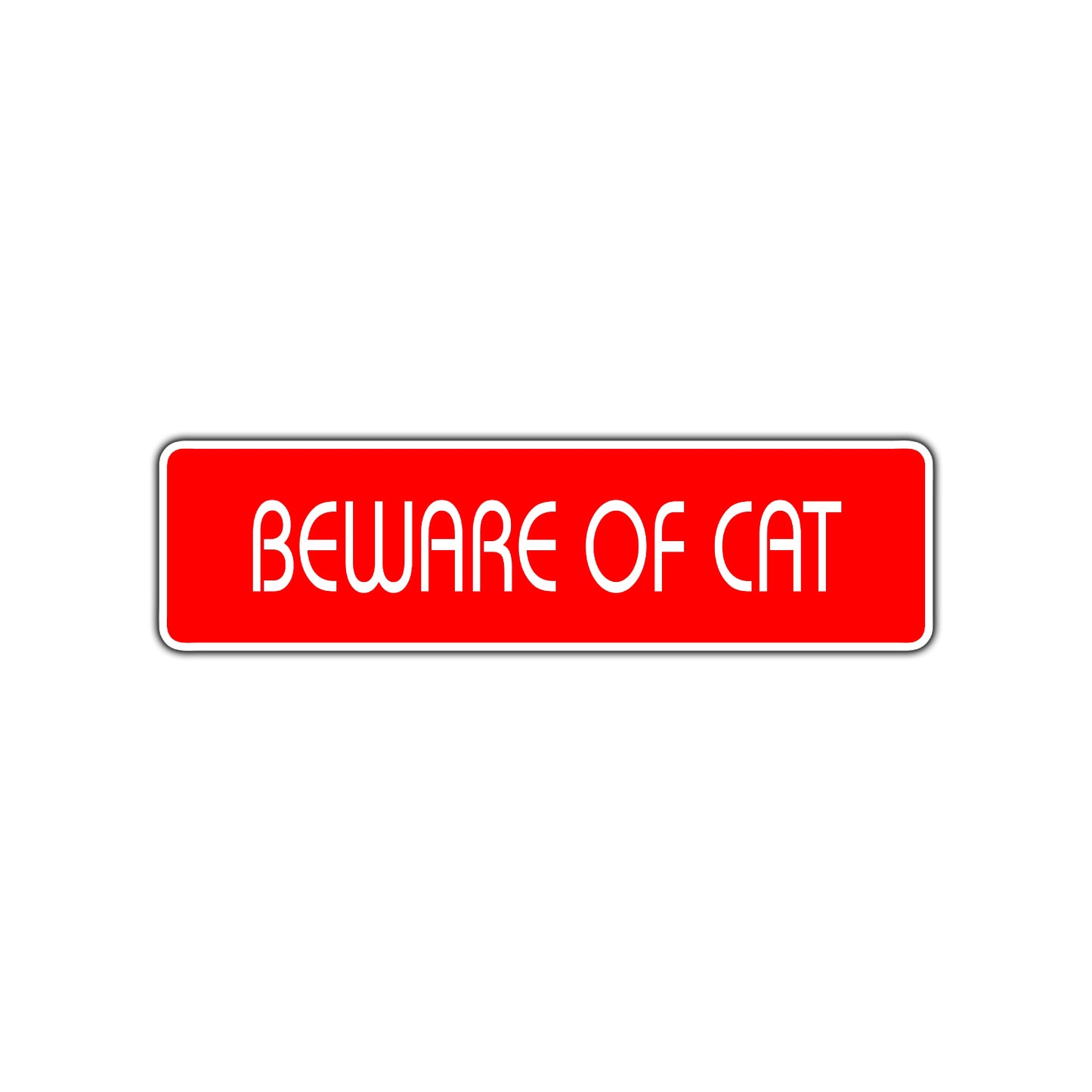 Beware of Cat Road Aluminum Metal Novelty Street Plate Sign Wall Gift Decor