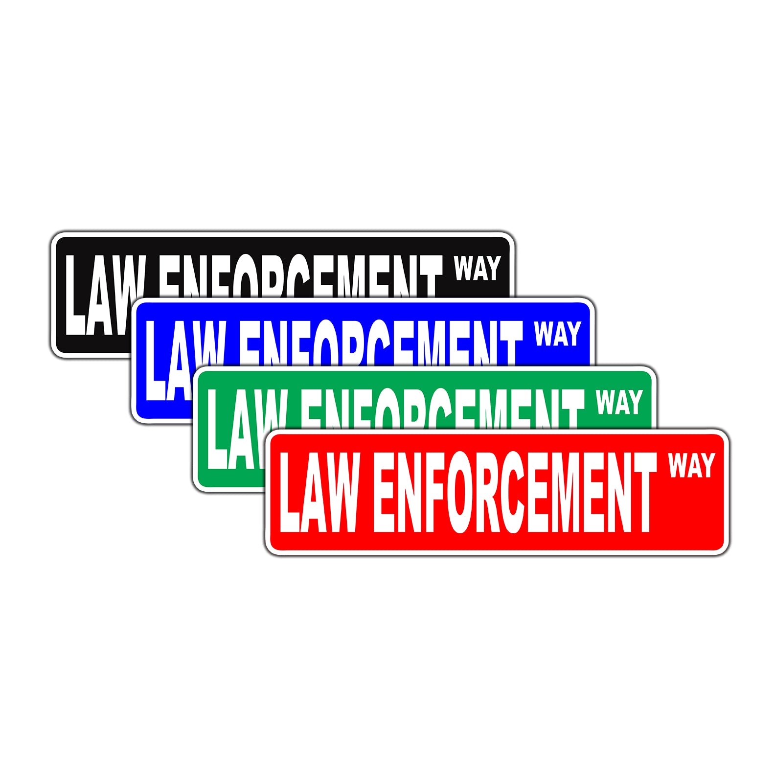 Law Enforcement Way Police Road Aluminum Metal Novelty Street Plate Sign Wall Gift Decor