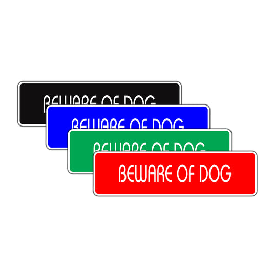 Beware of Dog Road Aluminum Metal Novelty Street Plate Sign Wall Gift Decor