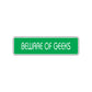 Beware of Geeks Funny Road Aluminum Metal Novelty Street Plate Sign Wall Gift Decor