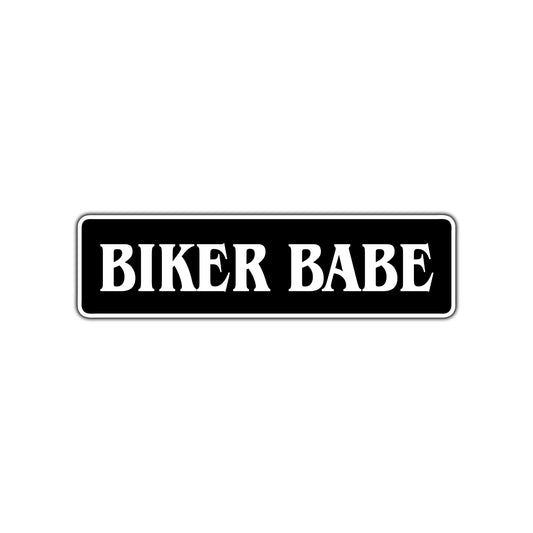Biker Babe Road Aluminum Metal Novelty Street Plate Sign Wall Gift Decor