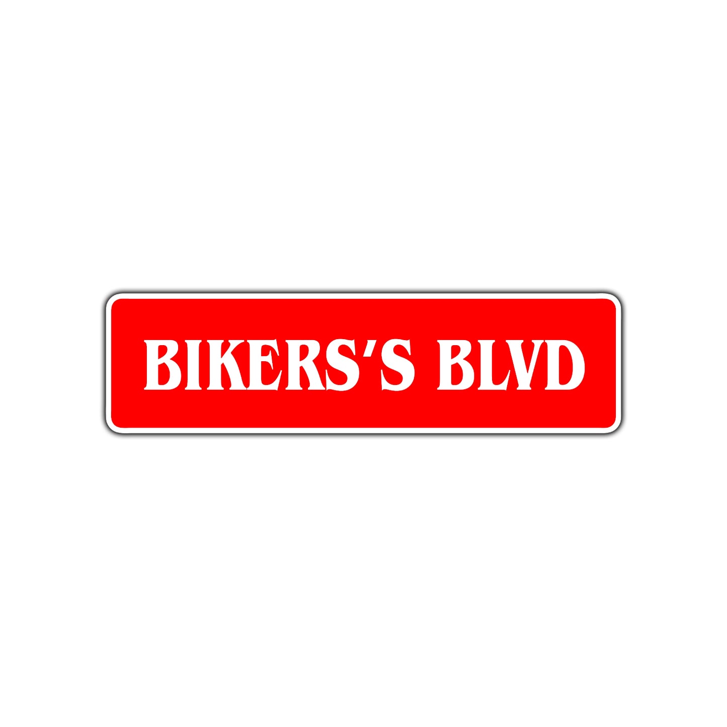 Biker's Boulevard Road Aluminum Metal Novelty Street Plate Sign Wall Gift Decor