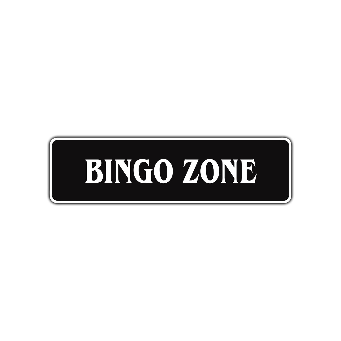 Bingo Zone Road Aluminum Metal Novelty Street Plate Sign Wall Gift Decor