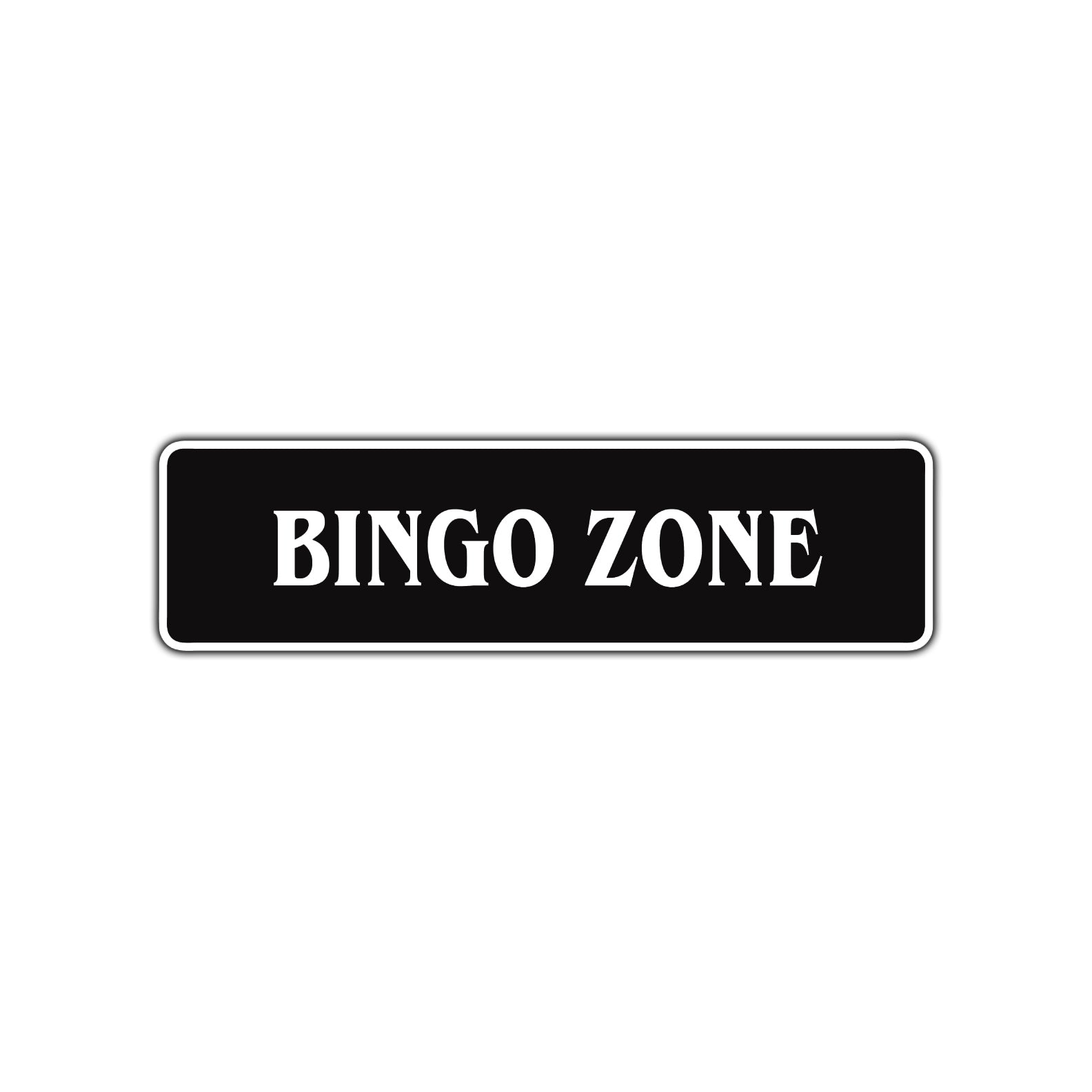 Bingo Zone Road Aluminum Metal Novelty Street Plate Sign Wall Gift Decor