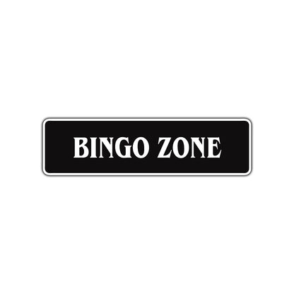 Bingo Zone Road Aluminum Metal Novelty Street Plate Sign Wall Gift Decor