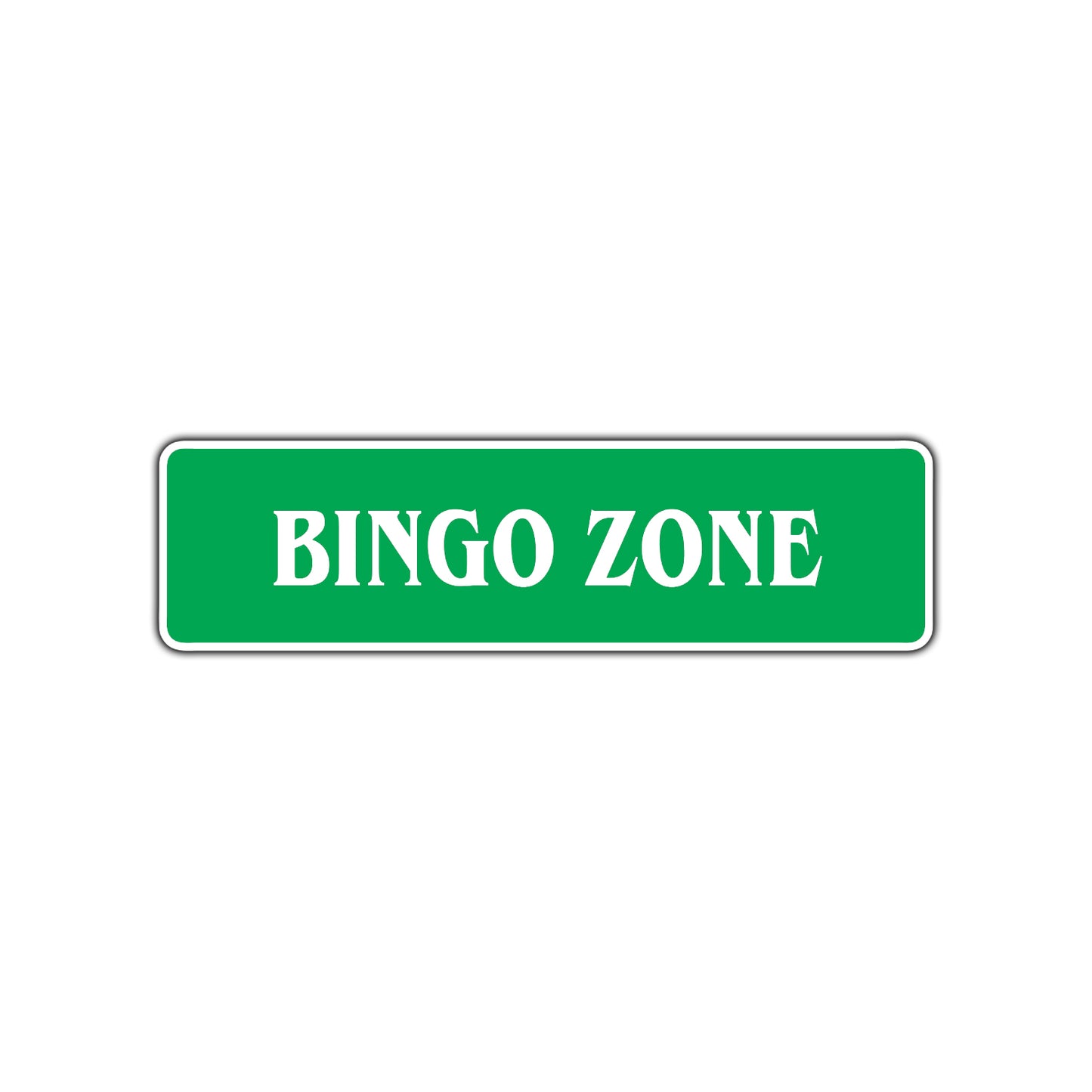 Bingo Zone Road Aluminum Metal Novelty Street Plate Sign Wall Gift Decor