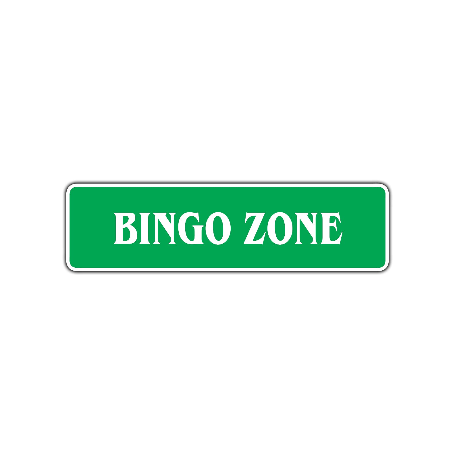 Bingo Zone Road Aluminum Metal Novelty Street Plate Sign Wall Gift Decor