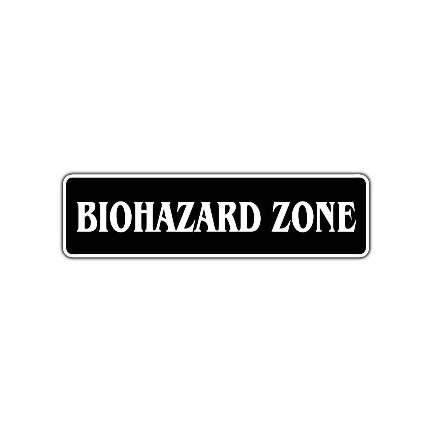 Biohazard Zone Road Aluminum Metal Novelty Street Plate Sign Wall Gift Decor