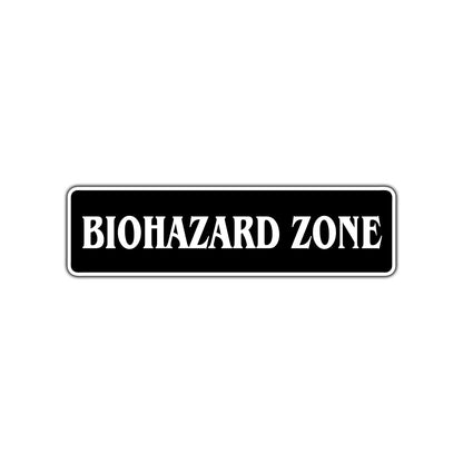Biohazard Zone Road Aluminum Metal Novelty Street Plate Sign Wall Gift Decor