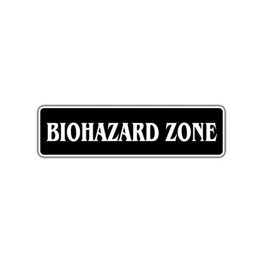 Biohazard Zone Road Aluminum Metal Novelty Street Plate Sign Wall Gift Decor